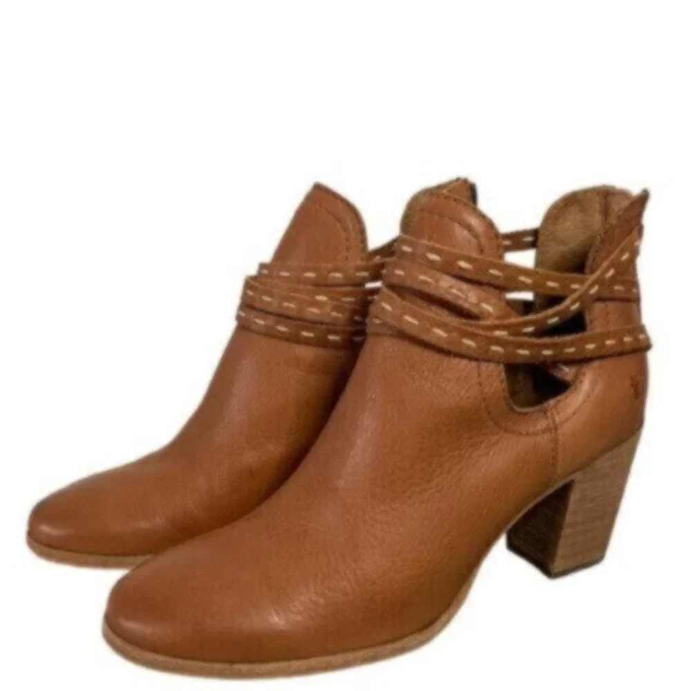 Frye Naomi Pickstitch Leather Ankle Boots